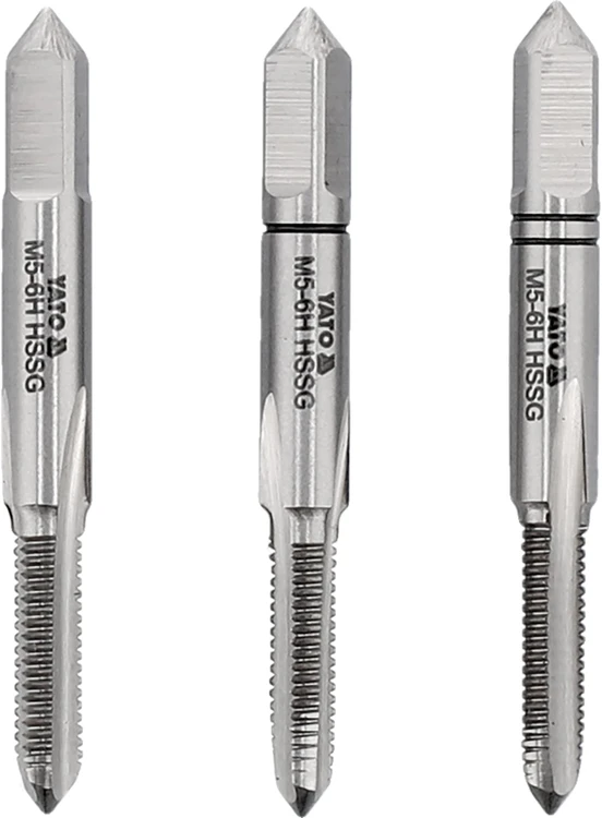 YATO Sriegiklis RĘCZNY M5 x 0,8 kpl. 3 vnt.. HSS M2 2932