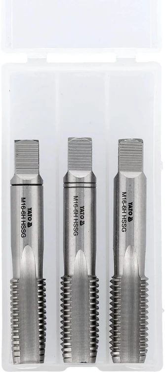 Yato Rankinių sriegiklių rinkinys HSS M2, M16, 3 vnt., metrinis sriegiklių rinkinys