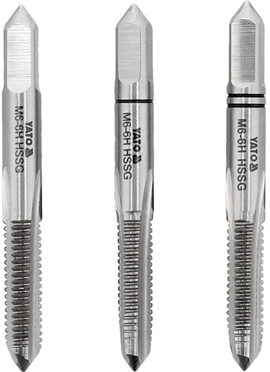 YATO Sriegiklis RĘCZNY M6 x 1,0 kpl. 3 vnt.. HSS M2 2933
