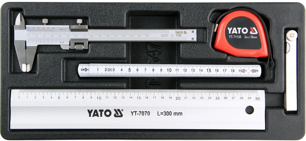 YATO Rinkinys MATAVIMO ĮRANKIAI 5 vnt. SPINTELĖS Įdėklas YT-55474