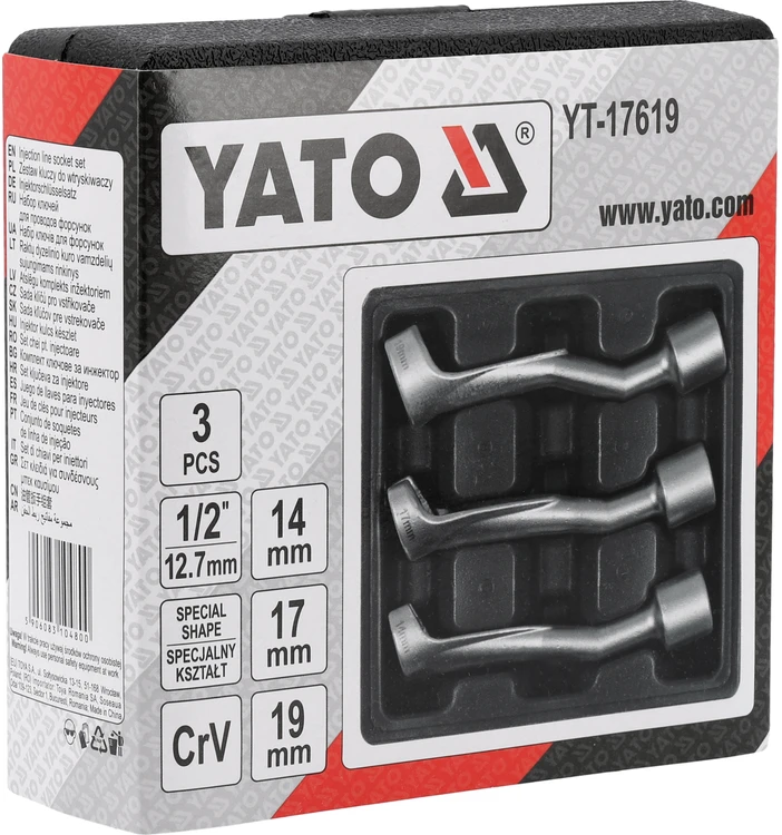 Yato INJEKTORIAUS RAKTULIŲ RINKINYS 1/2'' 3Vnt