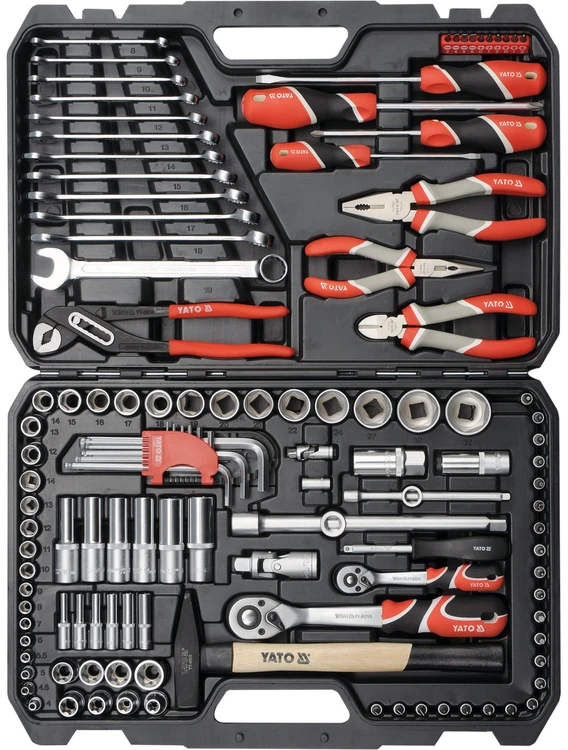 YATO rankinių įrankių rinkinys YT-38901, 1/4" 1/2", 122 vnt.