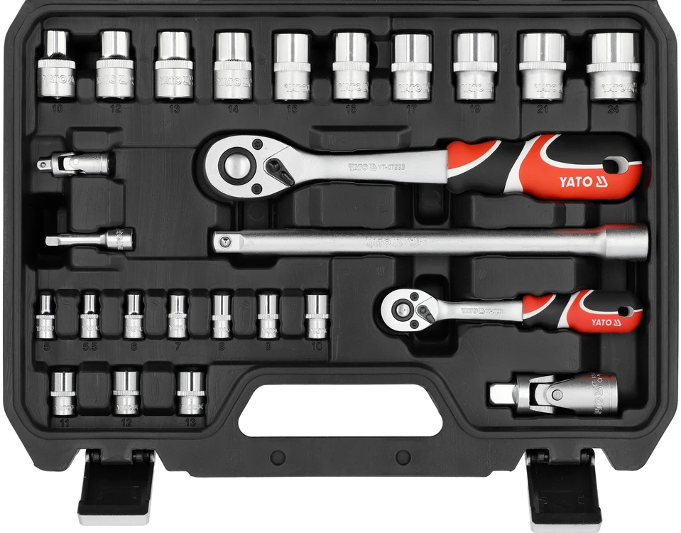 Yato Toya Sa Poland Galvučių ir įrankių rinkinys – profesionalus, AS-Drive – 1/4" ir 1/2", 41 vnt (YT-38742)