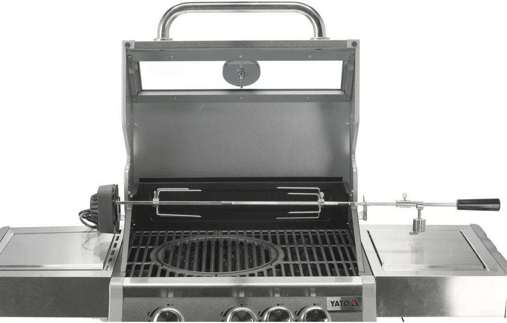 YATO DUJINĖS GRILLĖS 3+1 NERŪDIJANČIOJO PLIENO 11,5KW / STIKLAS