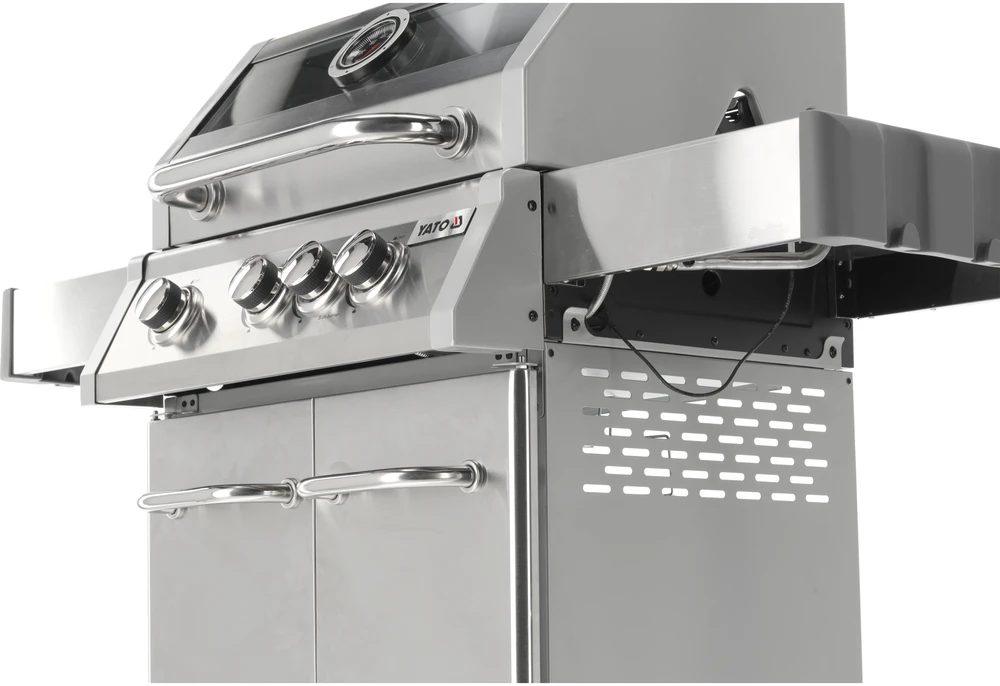 YATO DUJINĖS GRILLĖS 3+1 NERŪDIJANČIOJO PLIENO 11,5KW / STIKLAS