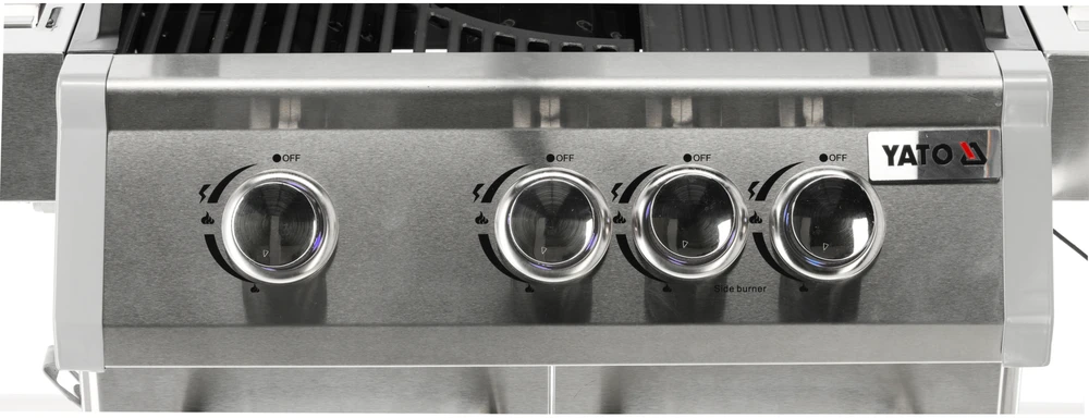 YATO DUJINĖS GRILLĖS 3+1 NERŪDIJANČIOJO PLIENO 11,5KW / STIKLAS