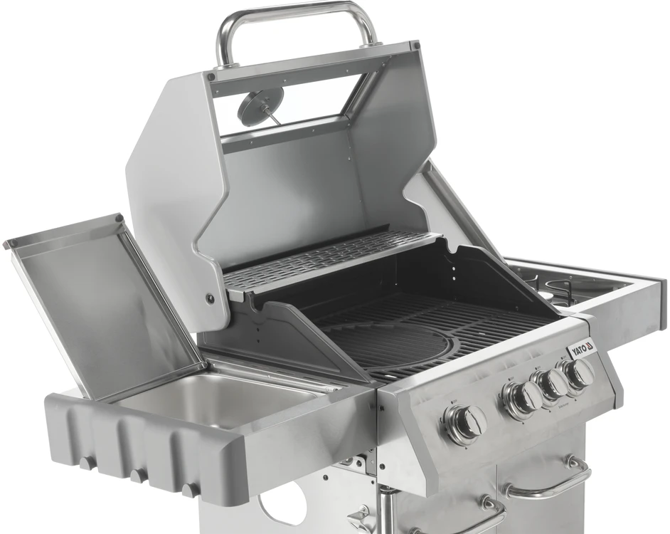 YATO DUJINĖS GRILLĖS 3+1 NERŪDIJANČIOJO PLIENO 11,5KW / STIKLAS