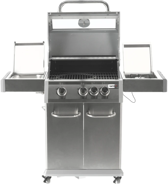 YATO DUJINĖS GRILLĖS 3+1 NERŪDIJANČIOJO PLIENO 11,5KW / STIKLAS