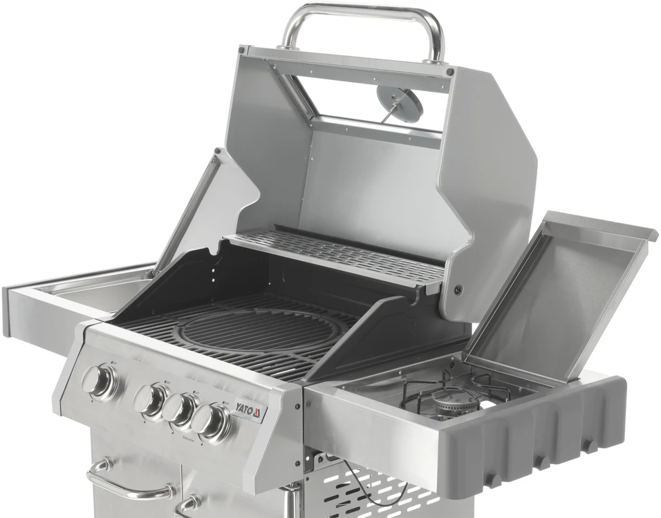 YATO DUJINĖS GRILLĖS 3+1 NERŪDIJANČIOJO PLIENO 11,5KW / STIKLAS