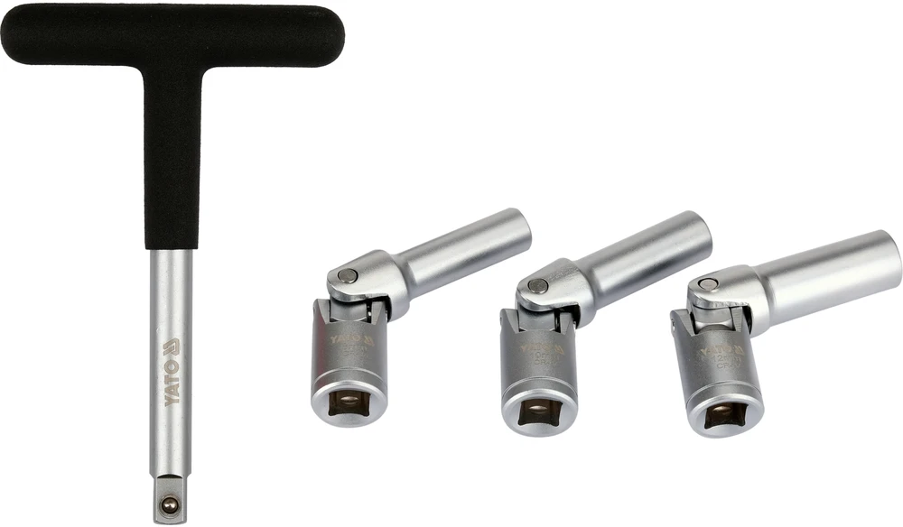 Toya Sa Poland Kaitinimo žvakių galvučių rinkinys – su kardano jungtimis – 3/8", 8–10 mm, 4 vnt (YT-05347)