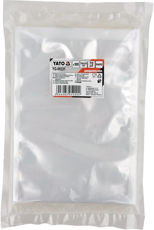 Yato Toya Sa Poland Maišeliai kameriniams vakuumatoriams | 160 × 230 mm | 70 µm (YG-09331)
