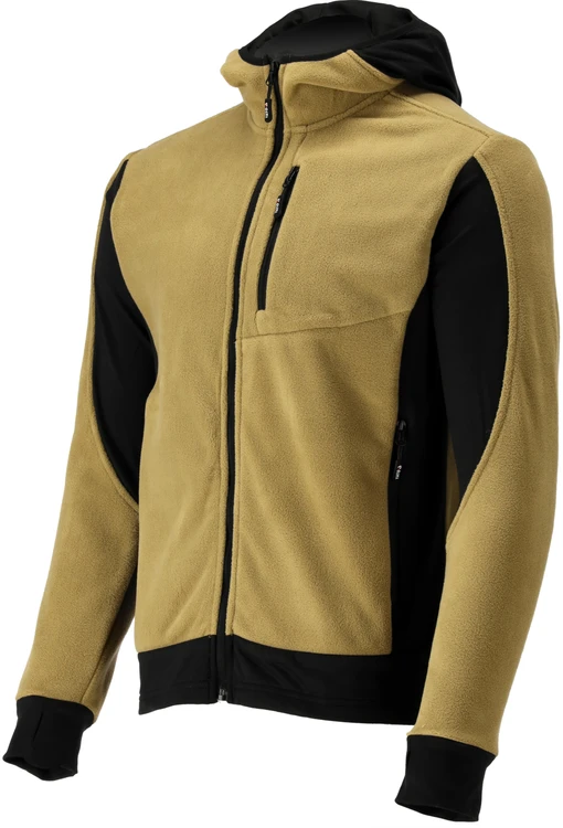 Yato Chaki spalvos flisinis megztinis su gobtuvu, darbo drabužiai, 2XL dydis, šiltas darbo megztinis, poliesterio fliso striukė