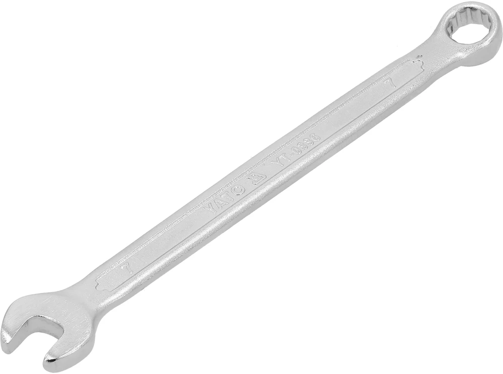 YATO KLUCZ PŁASKO-OCZKOWY 7mm, Z POLEROWANĄ GŁÓWKĄ 0336