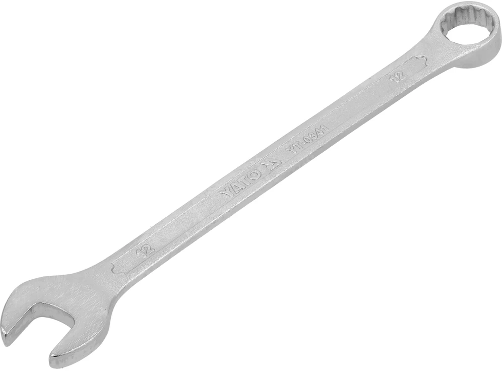 YATO KLUCZ PŁASKO-OCZKOWY 12mm, Z POLEROWANĄ GŁÓWKĄ 0341