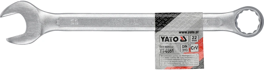 YATO KLUCZ PŁASKO-OCZKOWY 22mm, Z POLEROWANĄ GŁÓWKĄ 0351