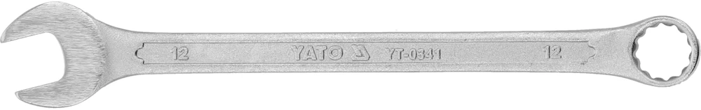 YATO KLUCZ PŁASKO-OCZKOWY 12mm, Z POLEROWANĄ GŁÓWKĄ 0341