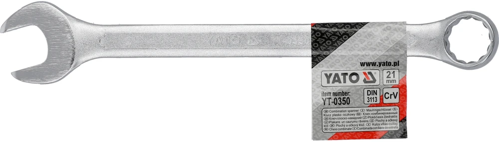 YATO KLUCZ PŁASKO-OCZKOWY 21mm, Z POLEROWANĄ GŁÓWKĄ 0350