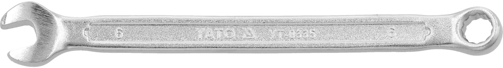 YATO KLUCZ PŁASKO-OCZKOWY 6mm, Z POLEROWANĄ GŁÓWKĄ 0335