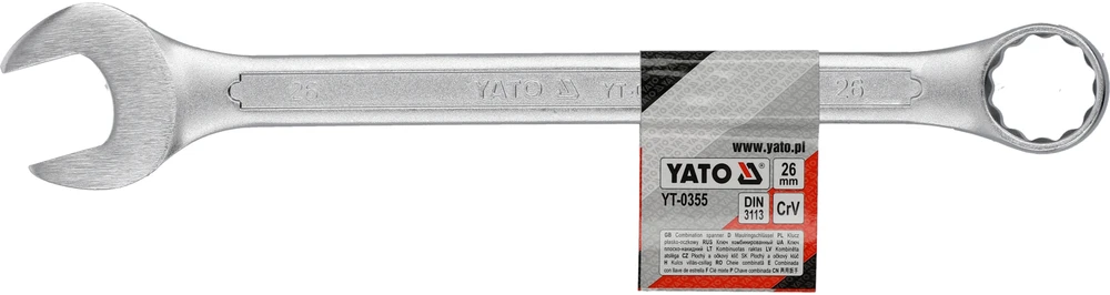 YATO KLUCZ PŁASKO-OCZKOWY 26mm, Z POLEROWANĄ GŁÓWKĄ 0355