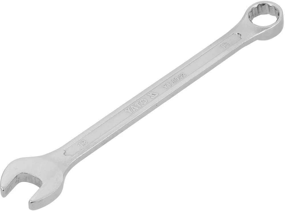 YATO KLUCZ PŁASKO-OCZKOWY 13mm, Z POLEROWANĄ GŁÓWKĄ 0342