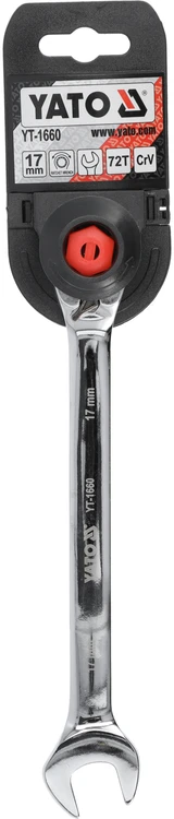 YATO KLUCZ PŁASKO-OCZKOWY Z GRZECHOTKĄ 17mm 1660