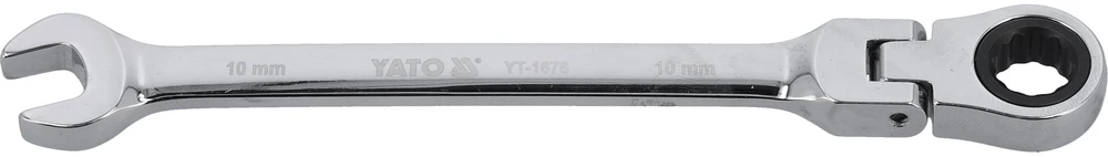 YATO KLUCZ PŁASKO-OCZKOWY Z GRZECHOTKĄ 10mm, Z PRZEGUBEM 1676