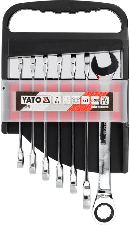 YATO kombinuotų terkšlinių raktų rinkinys 7vnt 10-19mm YT-0208