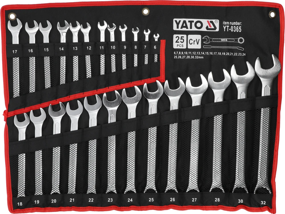 Kombinuotų veržliarakčių komplektas Yato YT-0365; 6-32 mm; 25 vnt.
