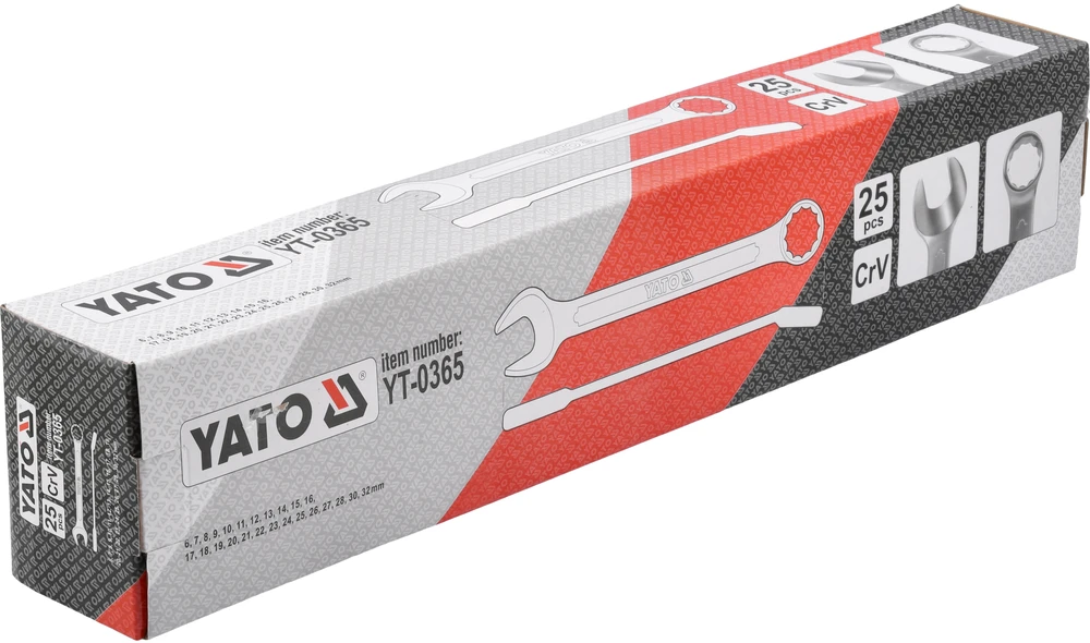 Kombinuotų veržliarakčių komplektas Yato YT-0365; 6-32 mm; 25 vnt.