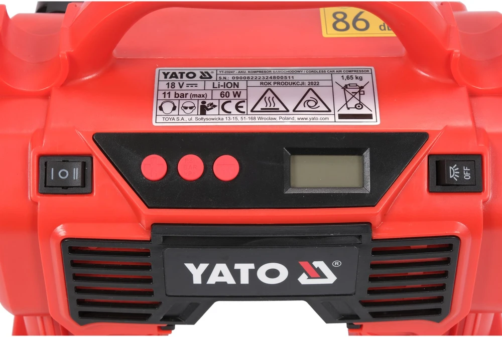 Yato Toya Sa Poland Kompresorius | 18V | 11 BAR 21 l / min (YT-23247)