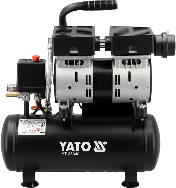 Toya Sa Poland Oro kompresorius tylus | betepalinis | 6L/0.8MPA/8BAR/116PSI/ 107l/min | 550 W (YT-23340)