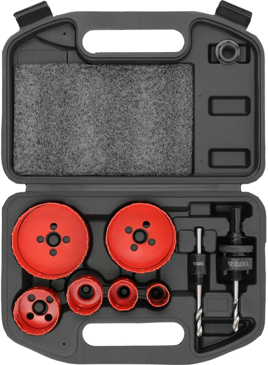 Yato bimetalinių gręžimo karūnų rinkinys 8 vnt. 22-73 mm YT-3380