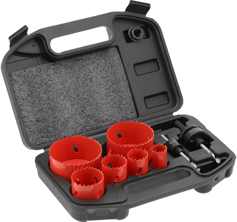 Yato bimetalinių gręžimo karūnų rinkinys 8 vnt. 22-73 mm YT-3380