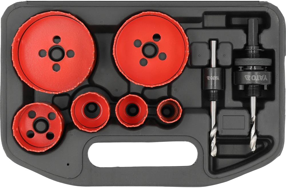 Yato bimetalinių gręžimo karūnų rinkinys 8 vnt. 22-73 mm YT-3380