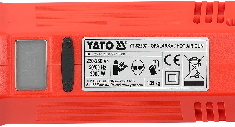 Yato LCD ŠILDYMO Pistoletas 3000W