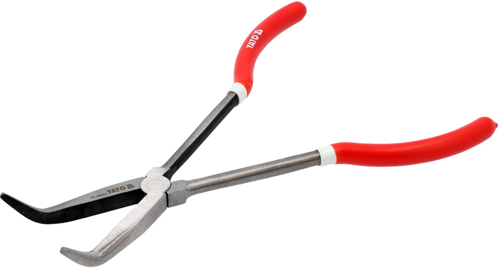 YATO lenktos ilgos nosies replės 285 mm 45 laipsnių.