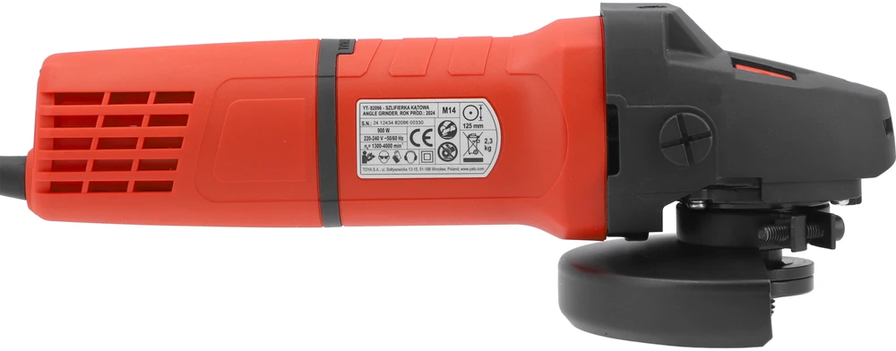 Yato Toya Sa Poland Lėtaeigė kampinė šlifavimo mašina | 900 W | 125 mm | 1300–4000 aps./min. (YT-82096)