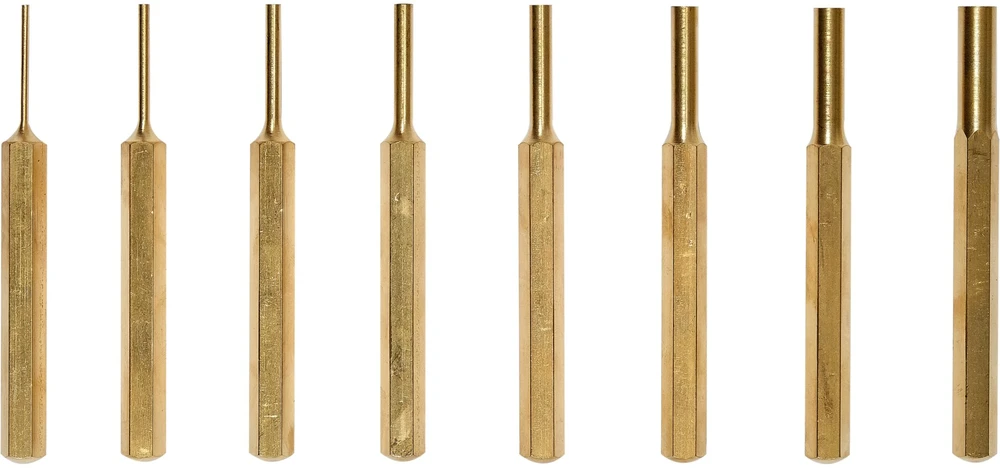 Yato Toya Sa Poland Bukų išmušėjų rinkinys – žalvariniai, šešiakampis profilis – 90 mm, 8 vnt (YT-47124)