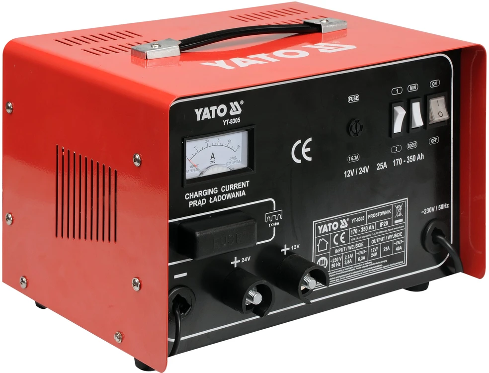 YATO Įkroviklis SU PADOVANČIU 25A 12V / 24V 170 - 350Ah