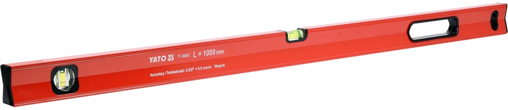 Gulsčiukas aliuminis, magnetinis, 2L, (0.5mm/m) Yato | 100cm