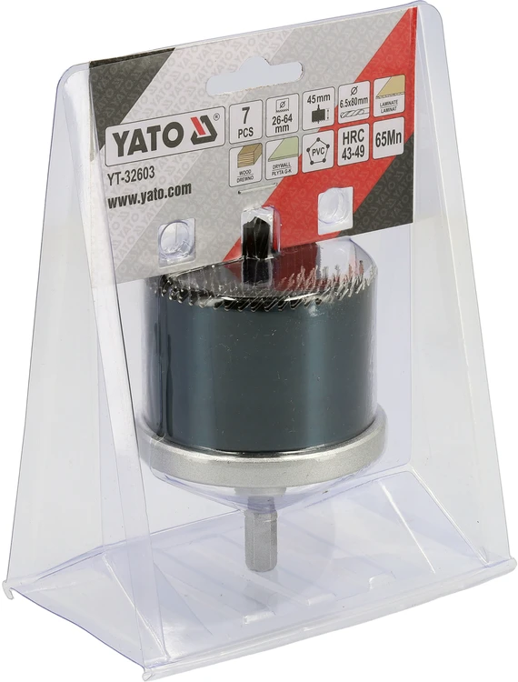 Yato MEDŽIAGOS GRĘŽTUVŲ RINKINYS 26-64MM 7VNT