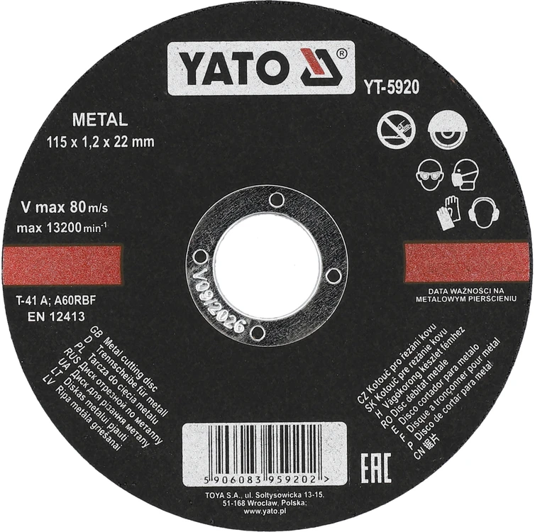 Yato METALO PJOVIMO DISKAI 115X1,2X22 MM