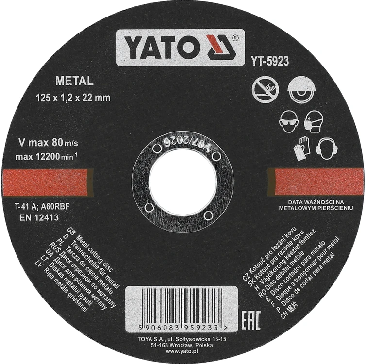 YATO TARCZA DO CIĘCIA METALU 125x1,2x22mm 5923