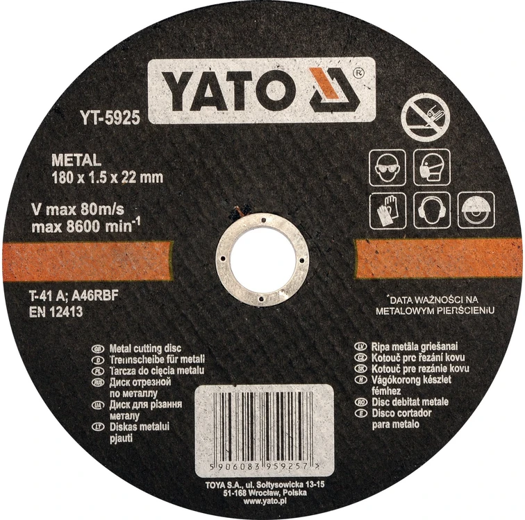 Yato METALO PJOVIMO DISKAI 180X1,5X22 MM