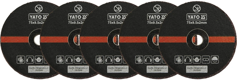 YATO PJOVIMO DISKAS METALUI 75x2x9,5mm, 5 vnt. rinkinys, skirtas YT-0993