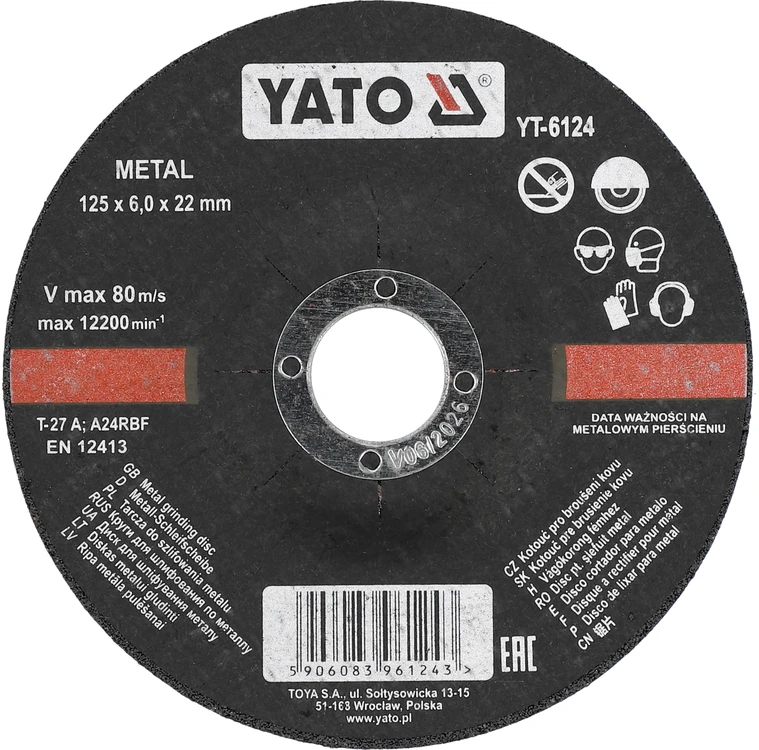 Metalo šlifavimo diskas Yato YT-6124 - 125x6mm