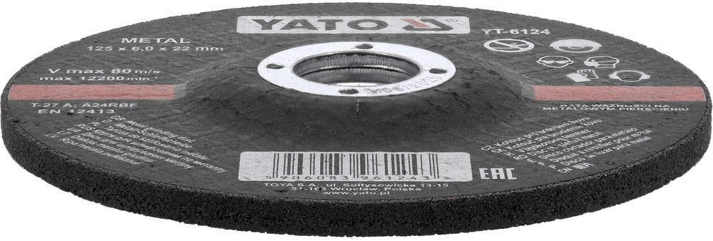 Metalo šlifavimo diskas Yato YT-6124 - 125x6mm