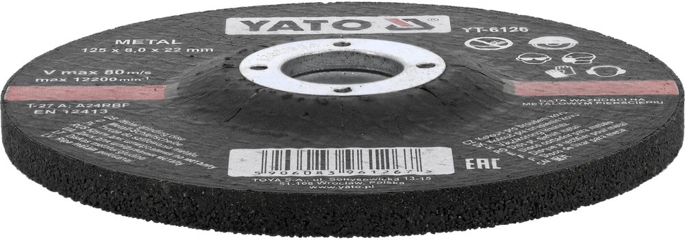 Yato METALO ŠLIFIMO DISKAS 125X8,0X22 MM / 5 VNT.