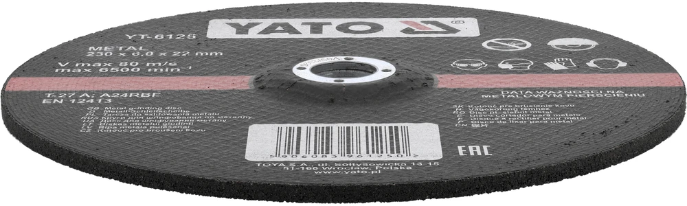 Yato METALO ŠLIFIMO DISKAS 230X6.0X22 MM / 5 VNT.