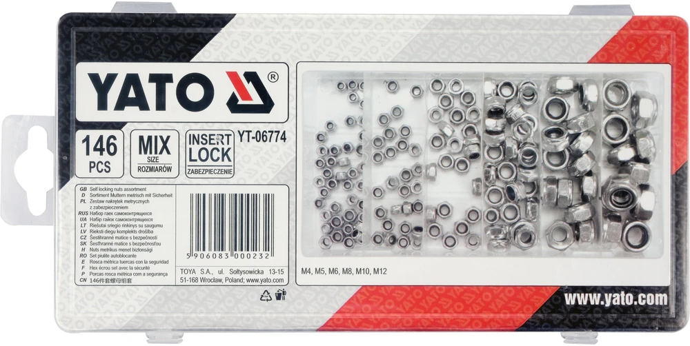 YATO RIŠŠTUČIŲ RINKINYS SU APSAUGA / SAVAITINIS LAIKODALIS 146 vnt. M4, M5, M6, M8, M10, M12